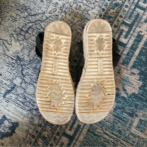 ESPIRIT platform black sandals / Size 10 - Picture 4 of 5